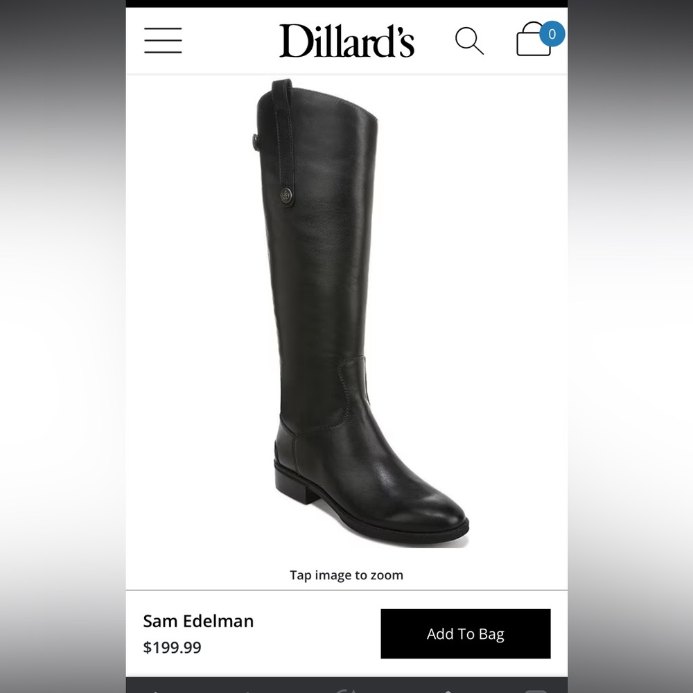 Sam Edelman Penny Tall Leather Riding Boots size 9 women’s black